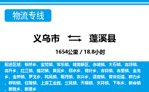 義烏市到蓬溪縣物流專線-義烏市至蓬溪縣貨運公司